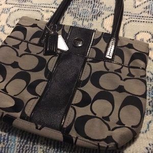 🔆COACH F25771 Legacy Stripe Signature Canvas Tote